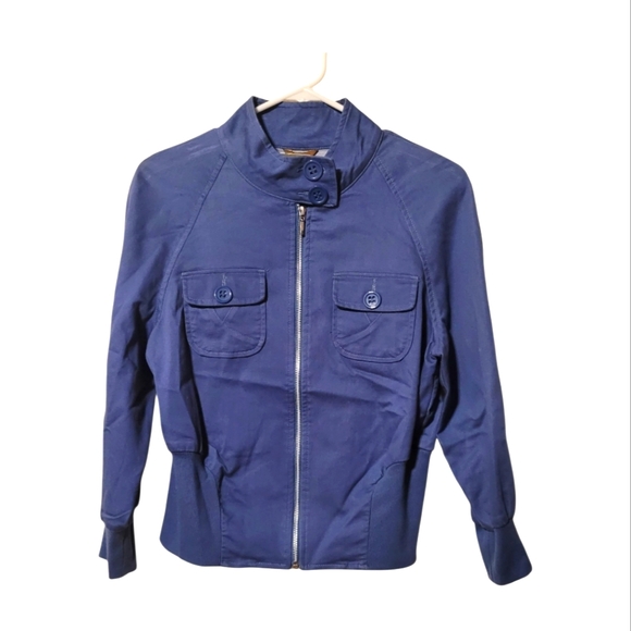 Copper Key Blue Zip-Up Collar Button Pocketed Jacket Size Medium - Picture 1 of 12